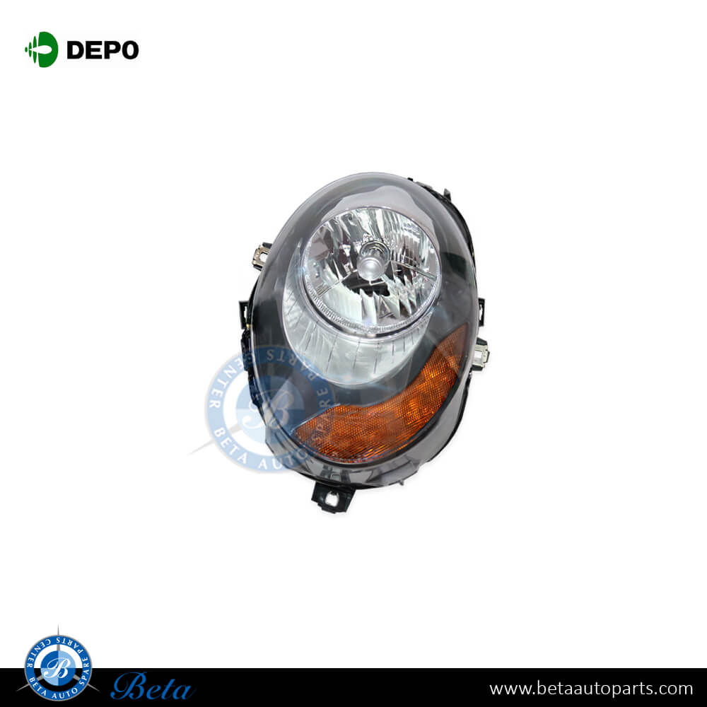 Left Side Headlamp with Yellow Indicator USA Type for MINI Hatch F55/F56 2014-Up models, Part Number 63117401599 Left Side Headlamp with Yellow Indicator USA Type for MINI Hatch F55/F56 2014-Up models, Part Number 63117401599